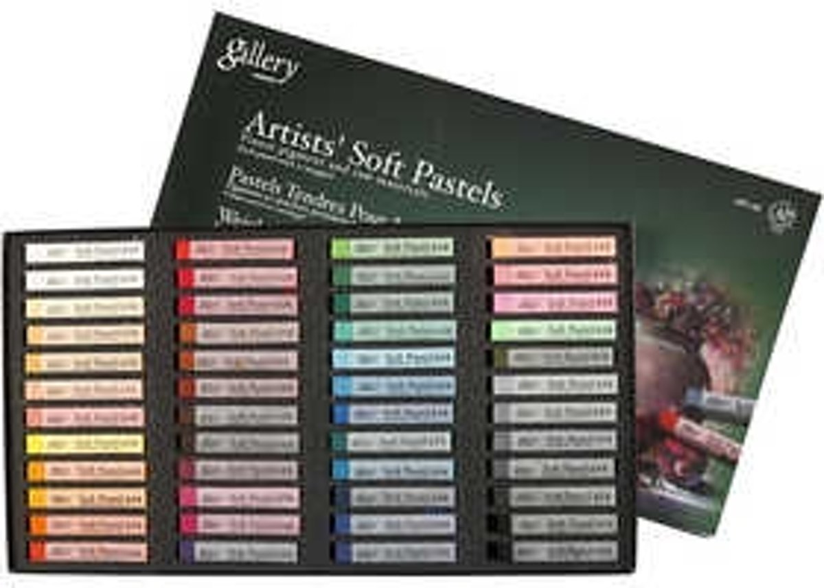 Gallery Soft Pastel Set, dikte 10 mm, l: 6,5 cm, diverse kleuren, 48stuks [HOB-38166]